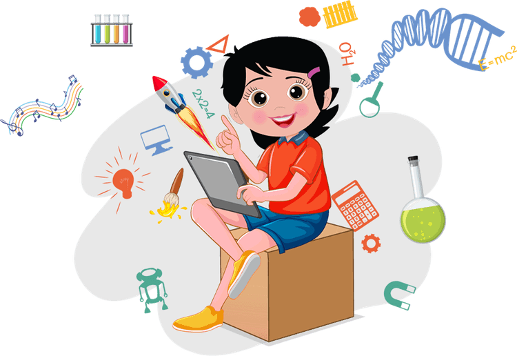 Prisha with curiosity box